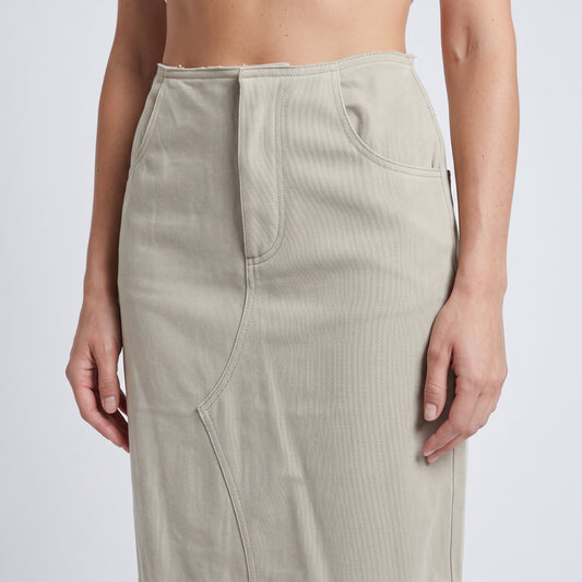 Tailored Beige Midi Skirt