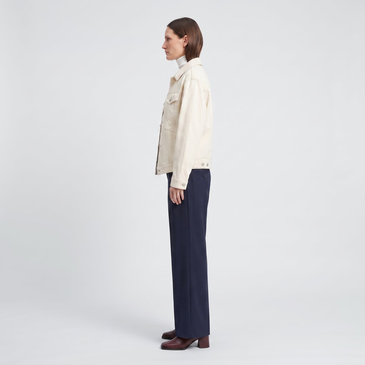 Tailored Navy Cropped Trousers