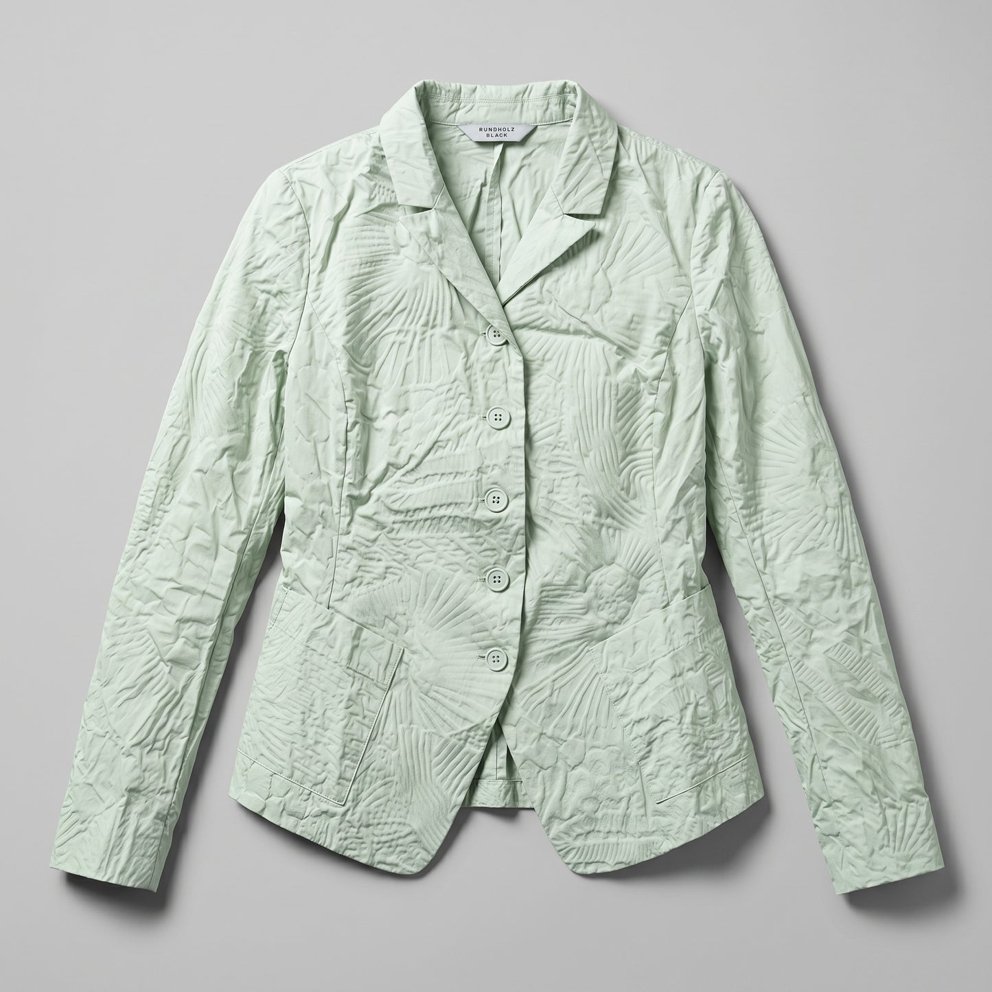 Crinkled Floral Textured Blazer