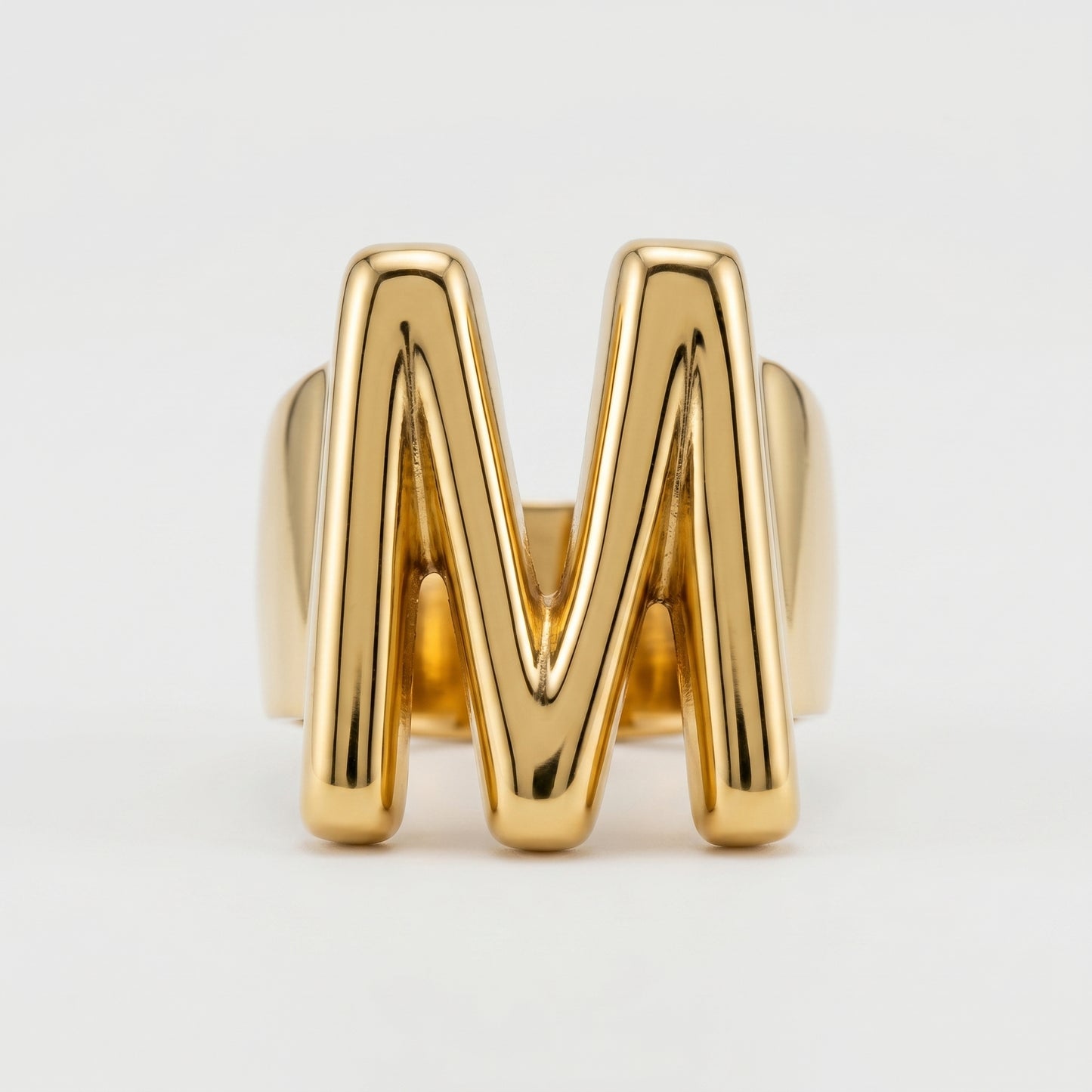 Bold Initial M Statement Ring