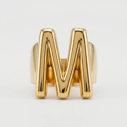 Bold Initial M Statement Ring