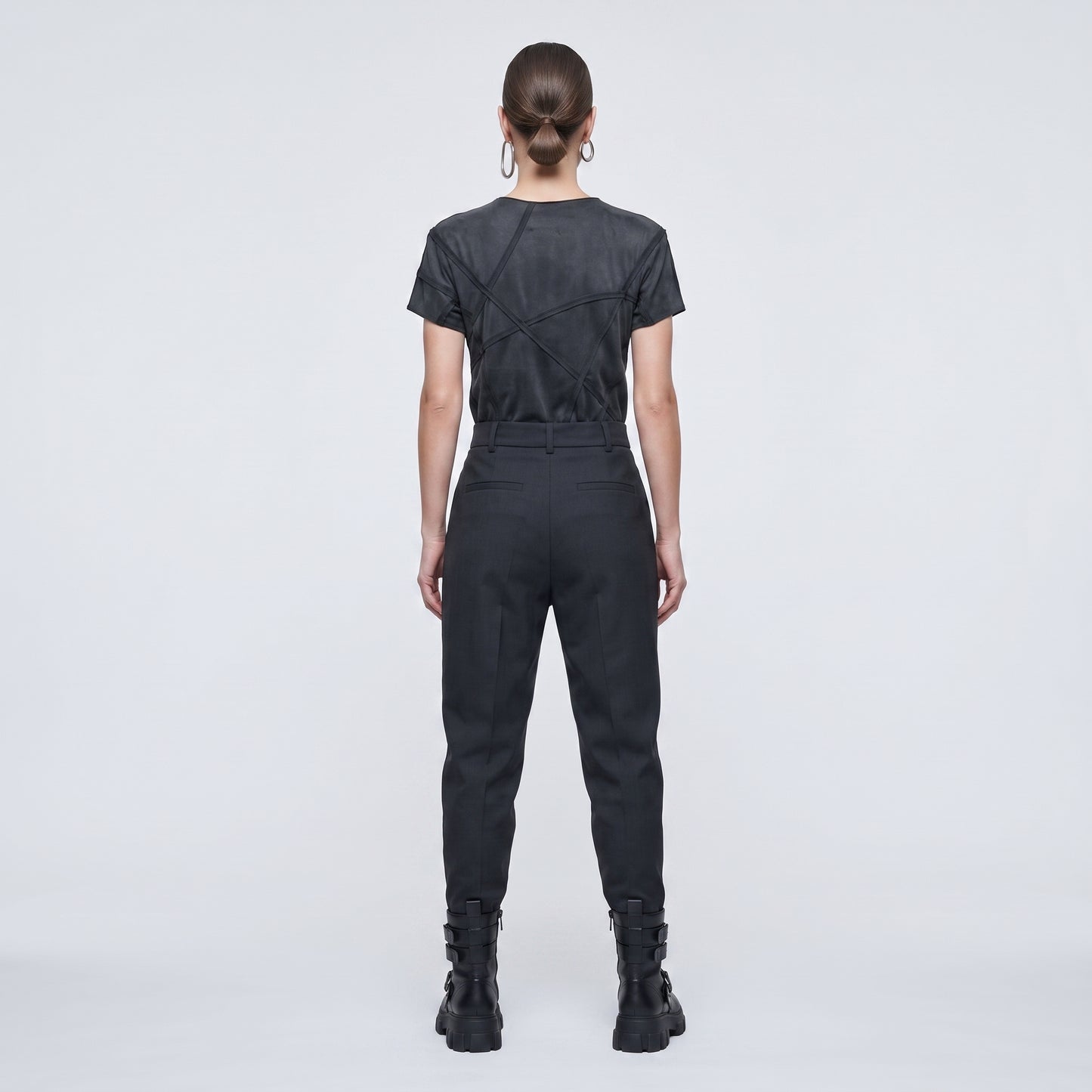 Architectural Paneled Suede Tee