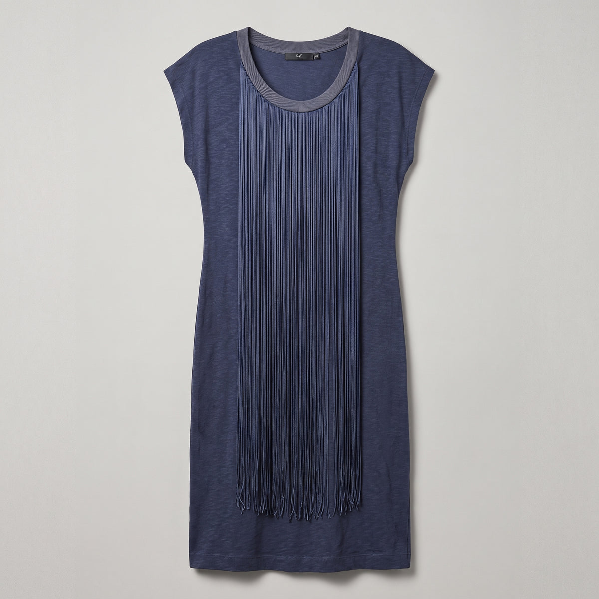 Fringed Cotton Shift Dress