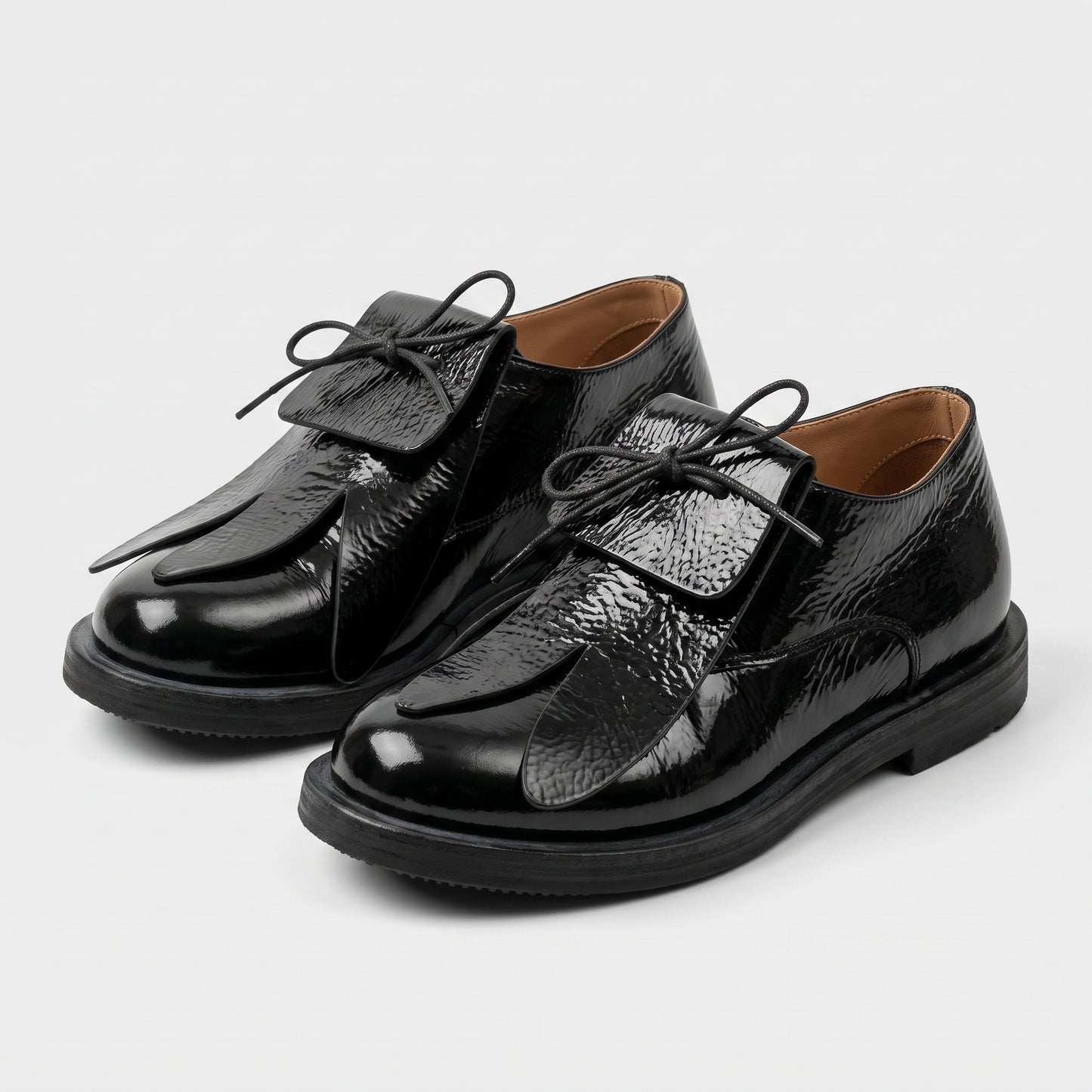 Avant Garde Patent Leather Derbies