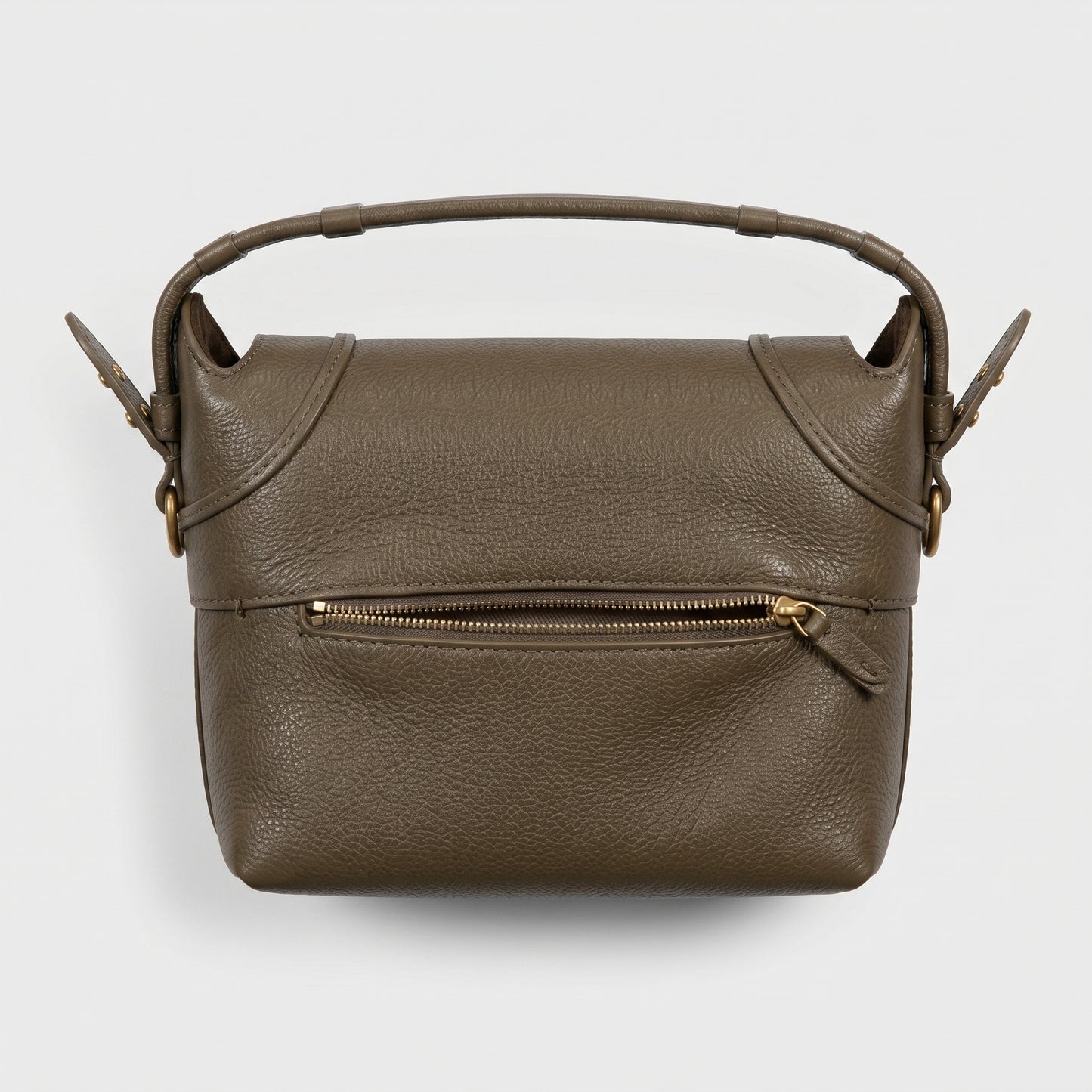Structured Grained Leather Satchel