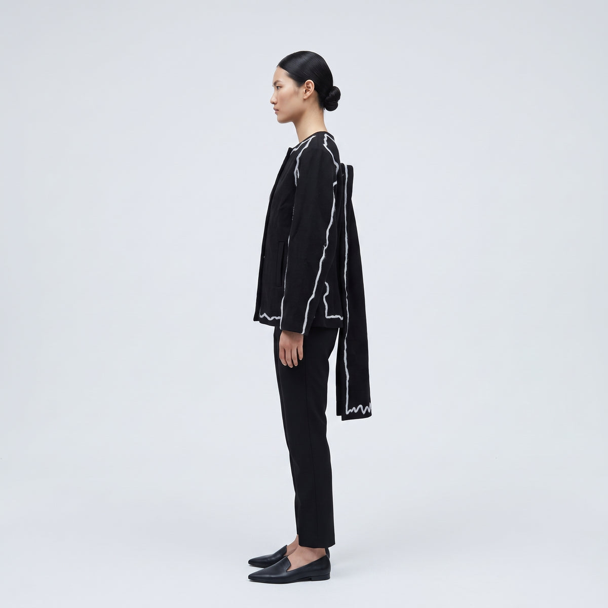 Contrasting Trim Structured Jacket