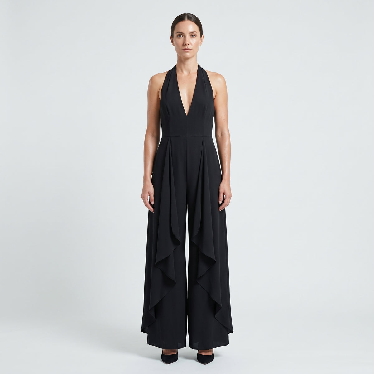 Sleeveless Drape Front Jumpsuit