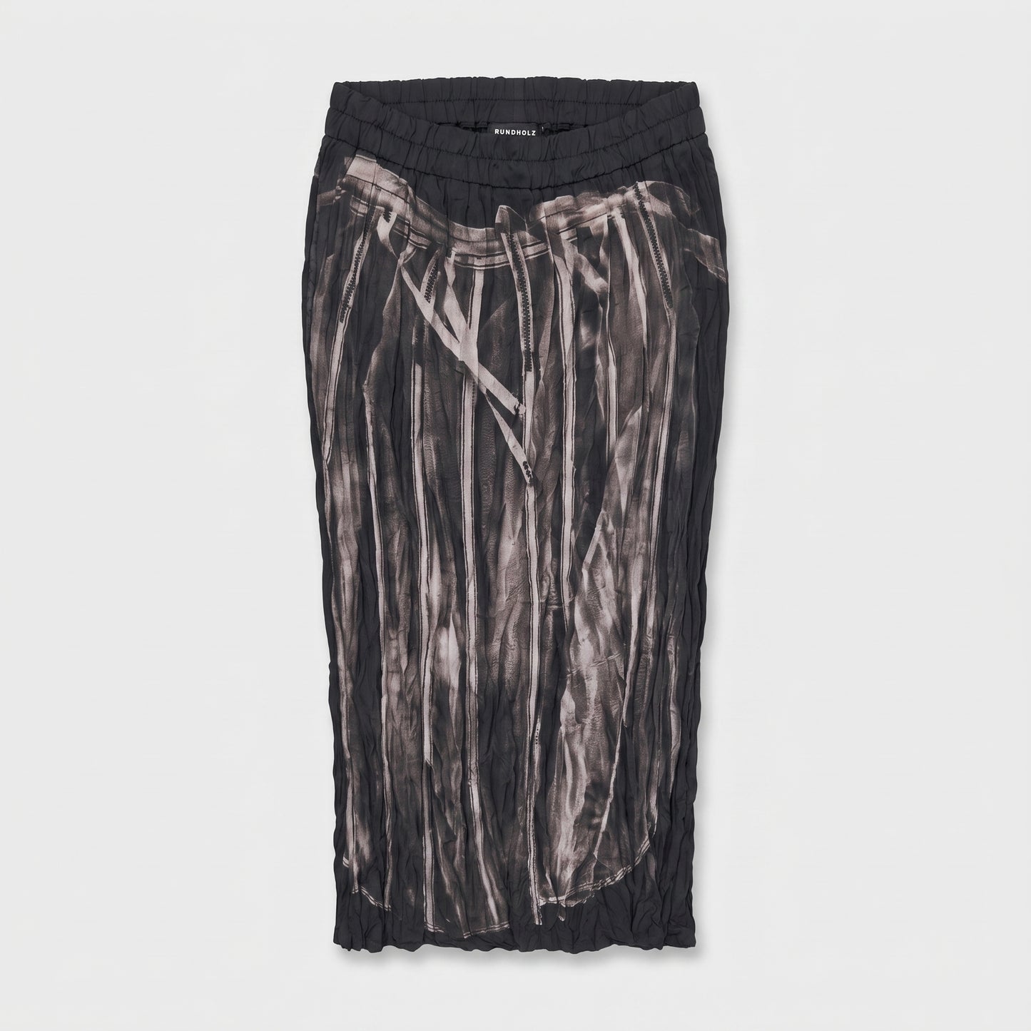 Abstract Print Textured Midi Skirt