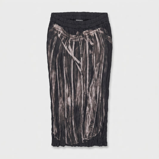 Abstract Print Textured Midi Skirt