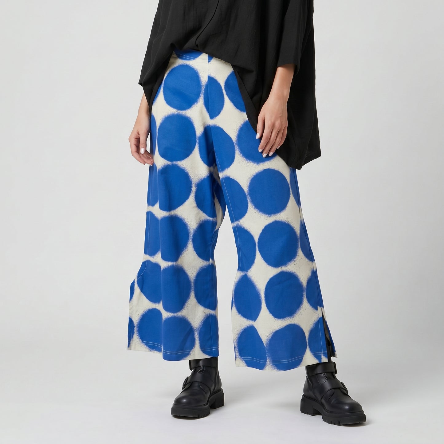 Bold Polka Dot Wide Trousers