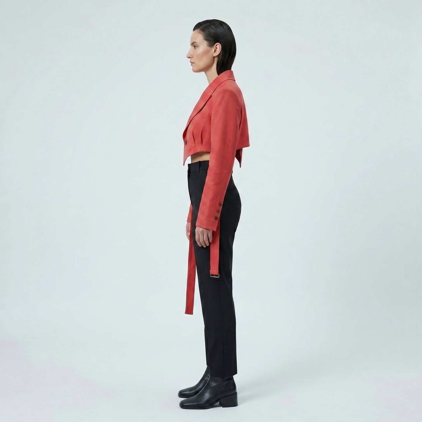 Cropped Asymmetric Tailored Blazer