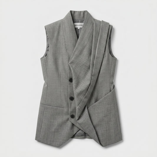 Structured Tailored Draped Vest