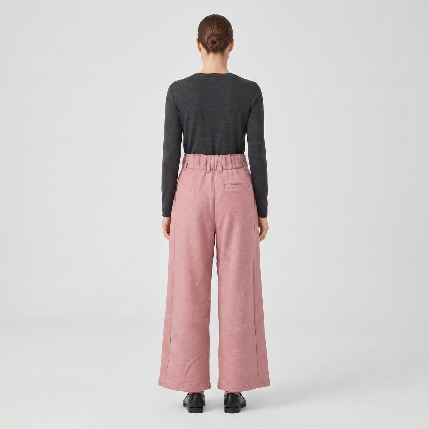 Pink Wide Leg Pleated Trousers