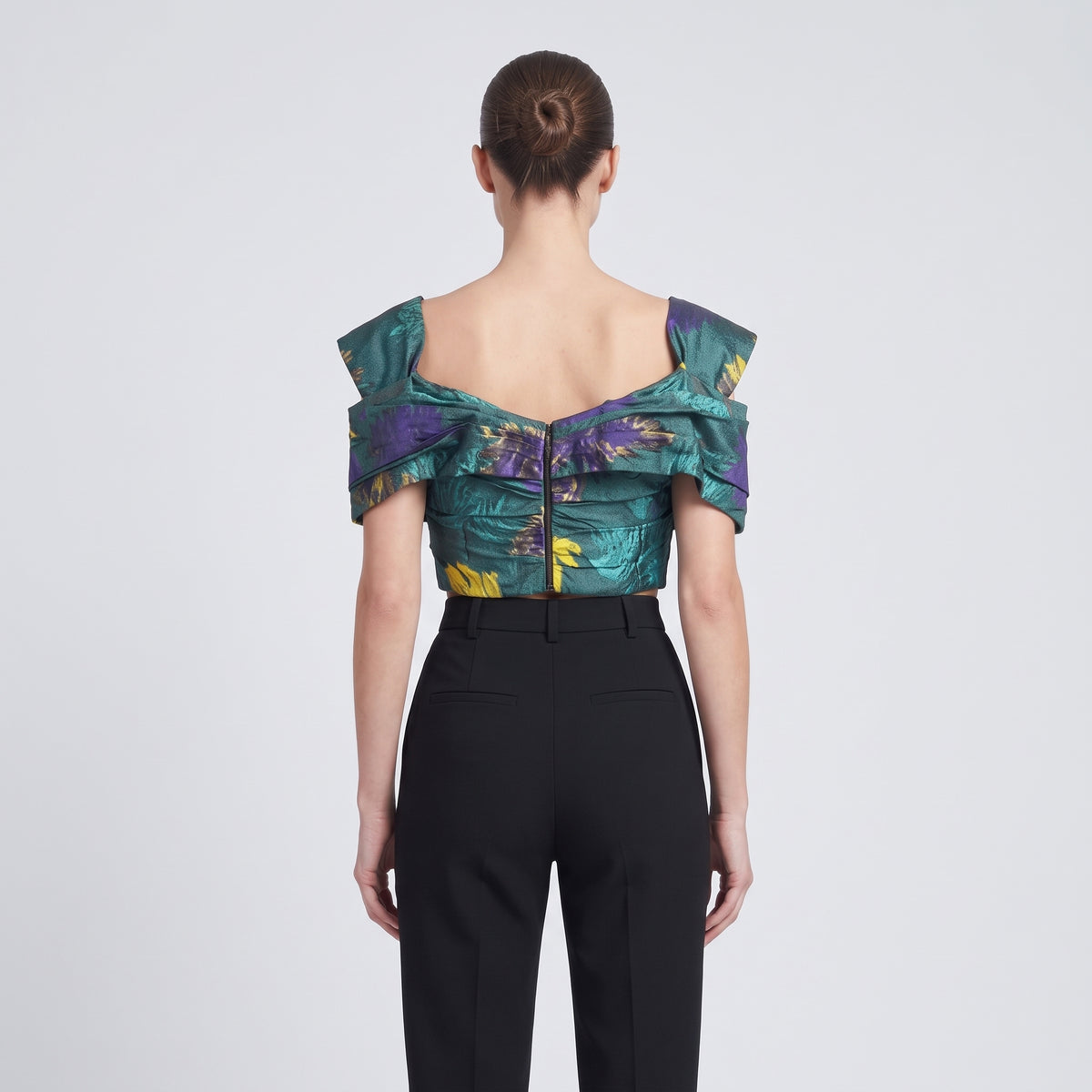 Floral Structured Cropped Top