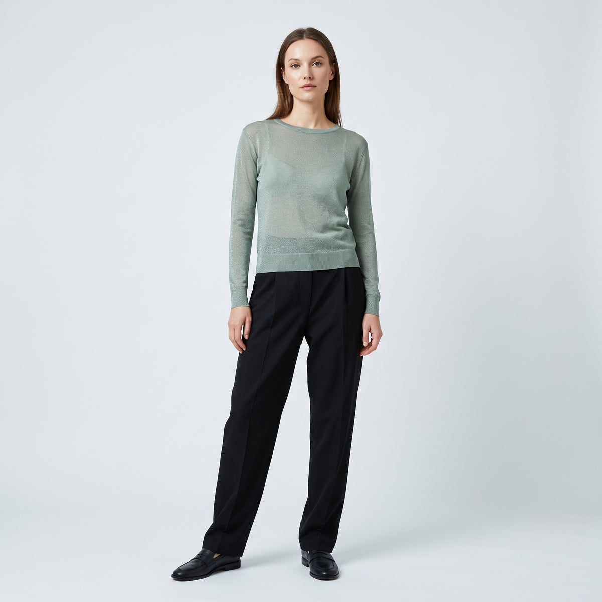 Shimmering Sage Crewneck Knit