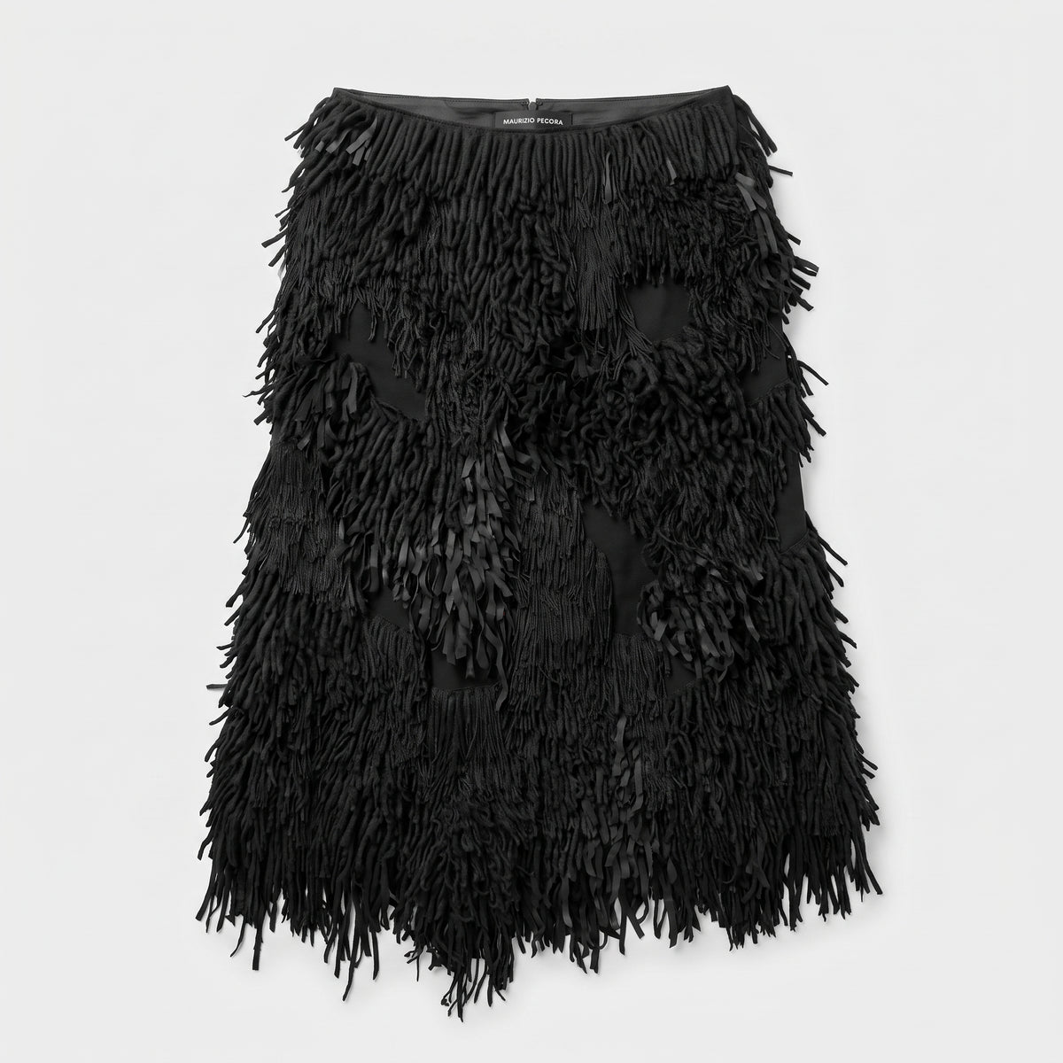 Fringed Textured Statement Skirt