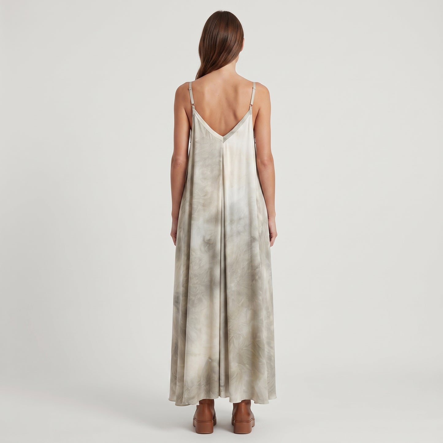 Abstract Print Maxi Slip Dress
