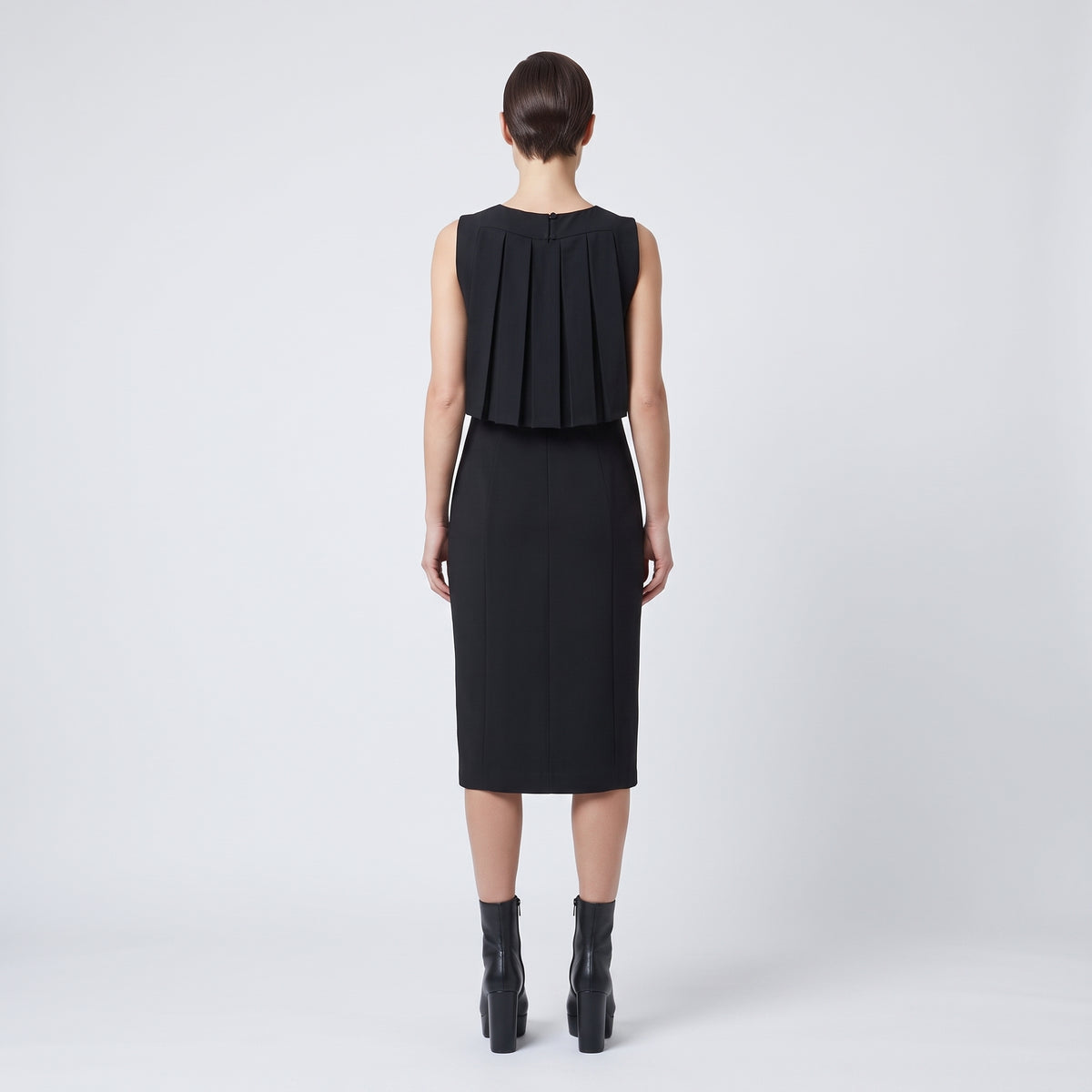 Tailored Sleek Black Sheath Dress
