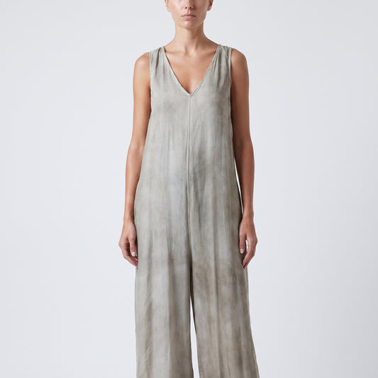 Tie-Dye Wide-Leg Sleeveless Jumpsuit