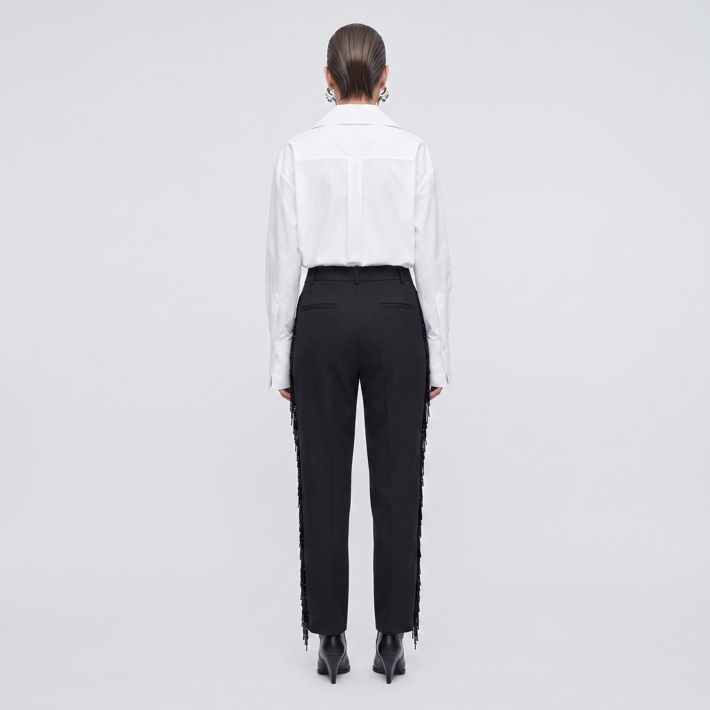 Beaded Fringe Tailored Trousers