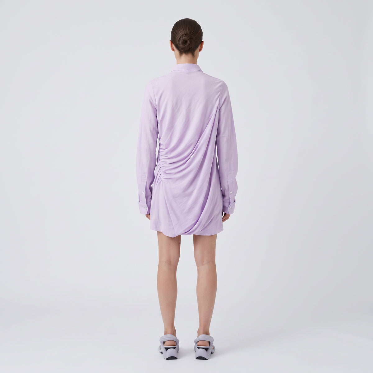 Lavender Ruched Pleated Shirt