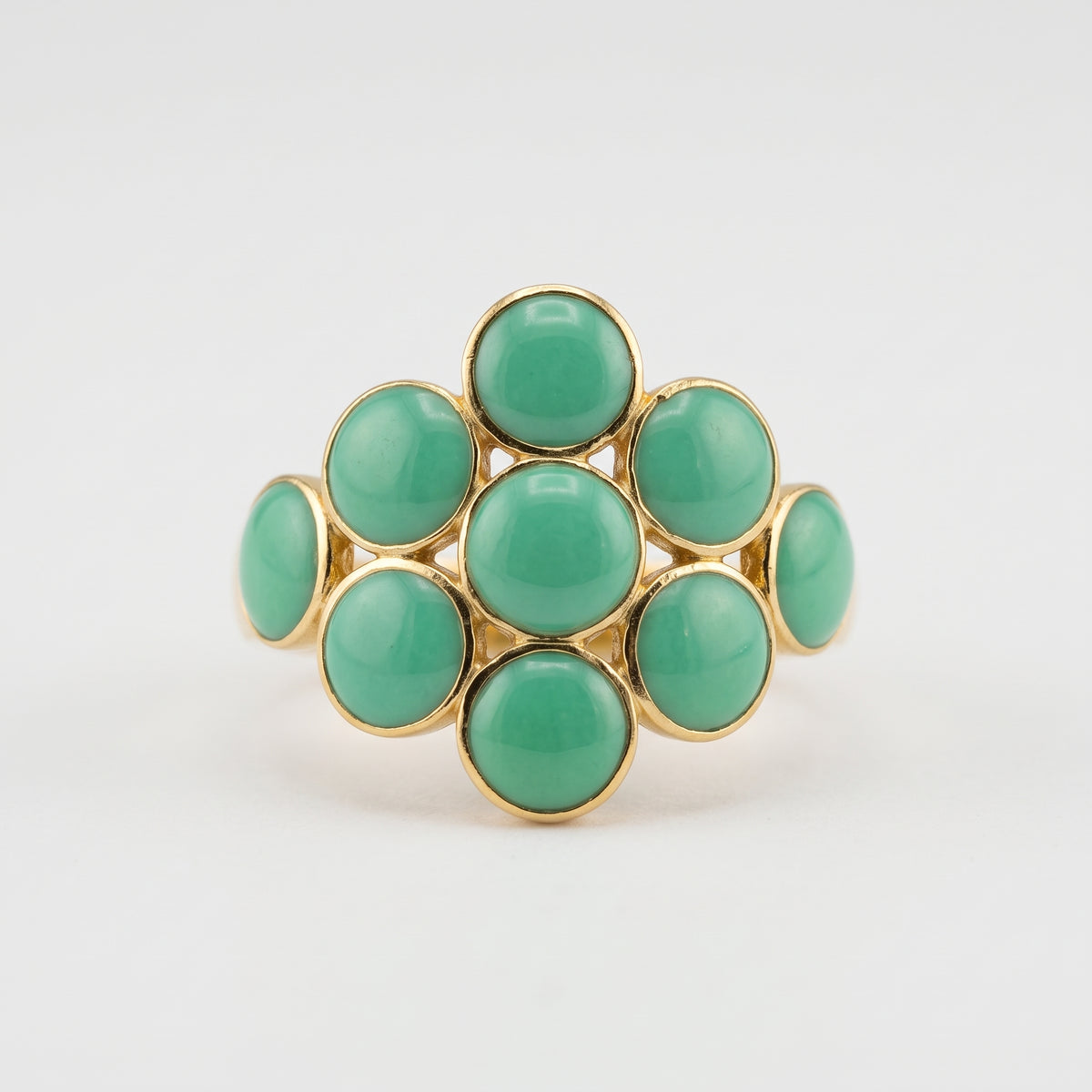 Turquoise Cluster Gold Statement Ring