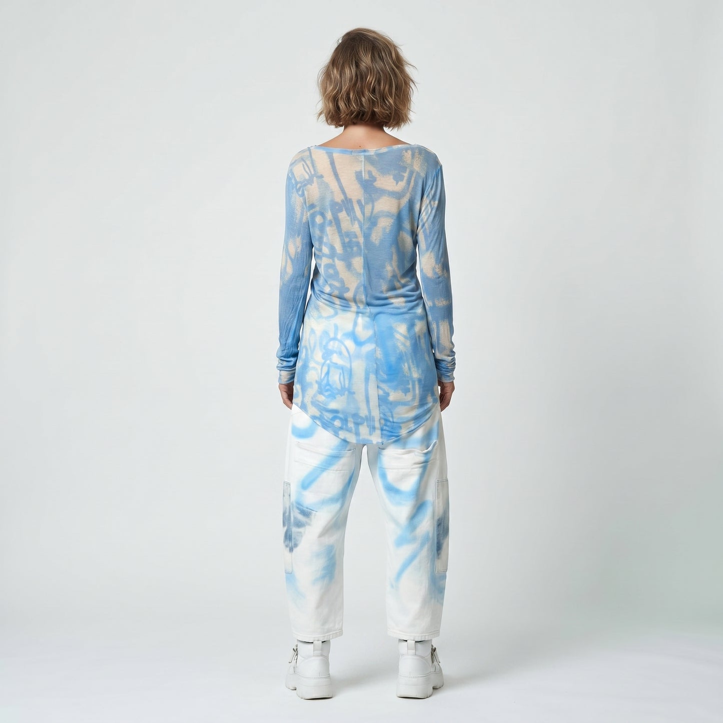 Abstract Print Long Sleeve Top
