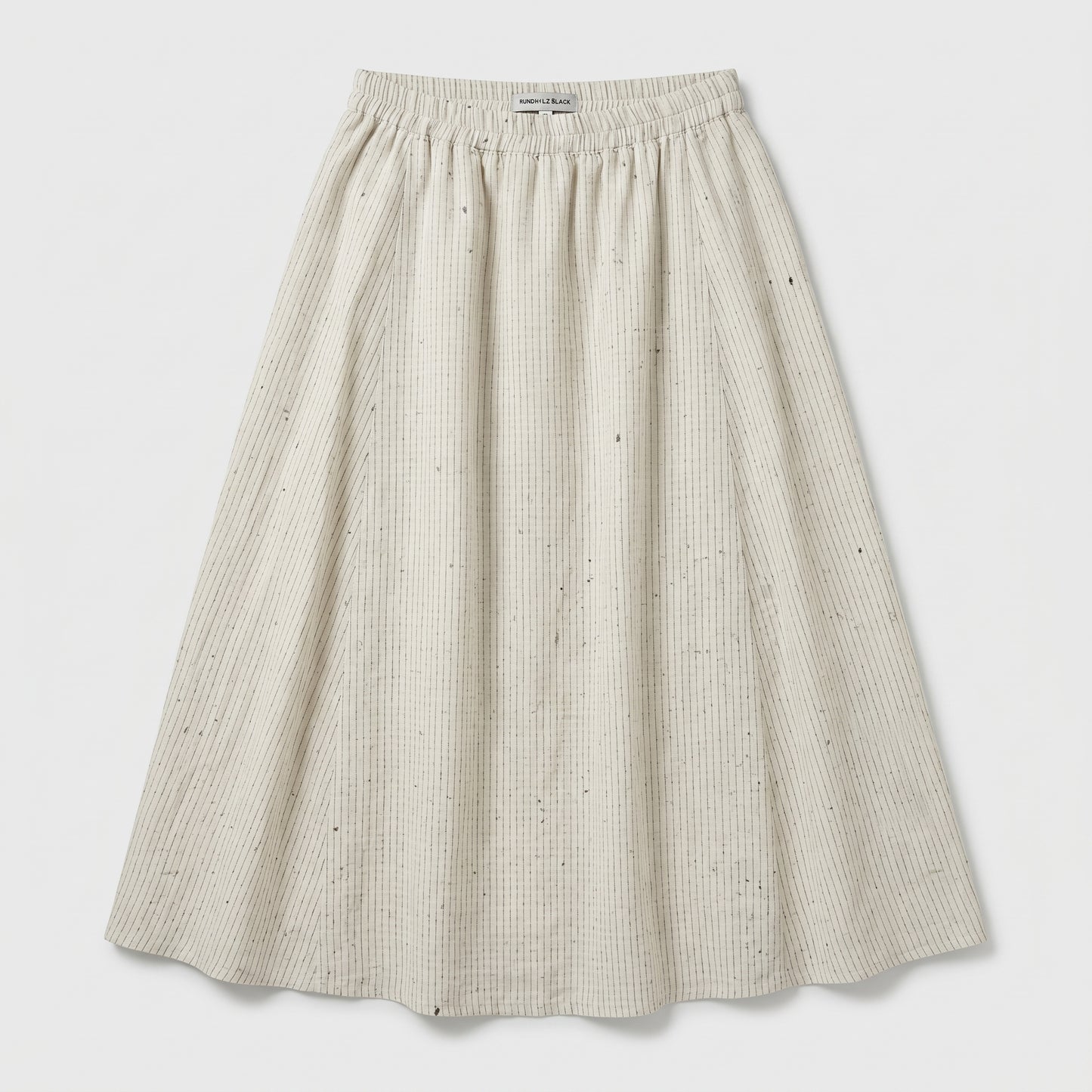 Striped A-Line Midi Skirt