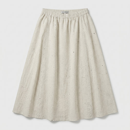 Striped A-Line Midi Skirt