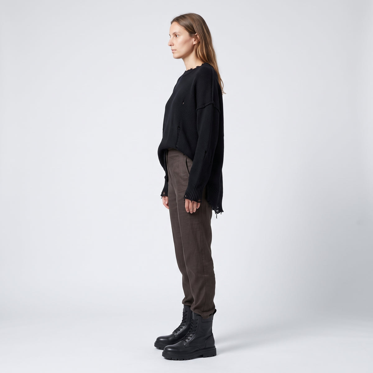 Tailored Dark Brown Slim Trousers