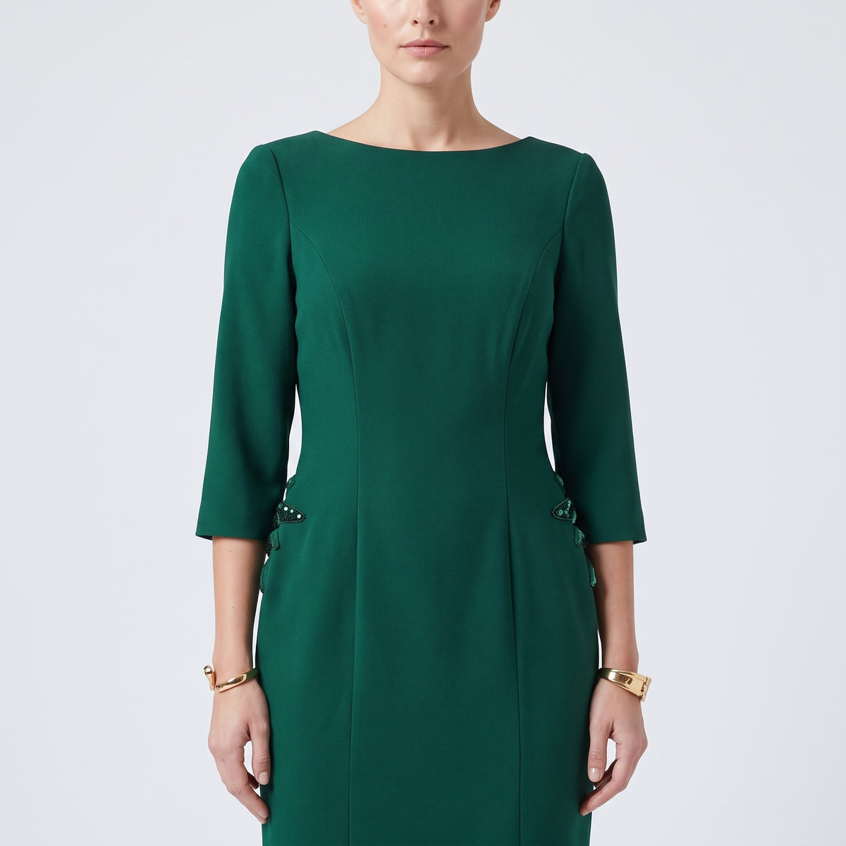 Emerald Green Tailored Sheath Dress