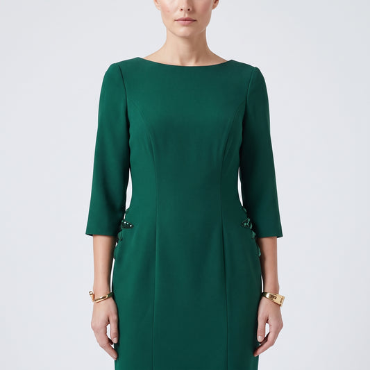 Emerald Green Tailored Sheath Dress