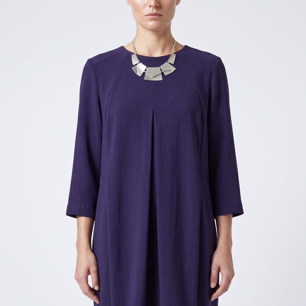 Elegant Deep Purple Shift Dress