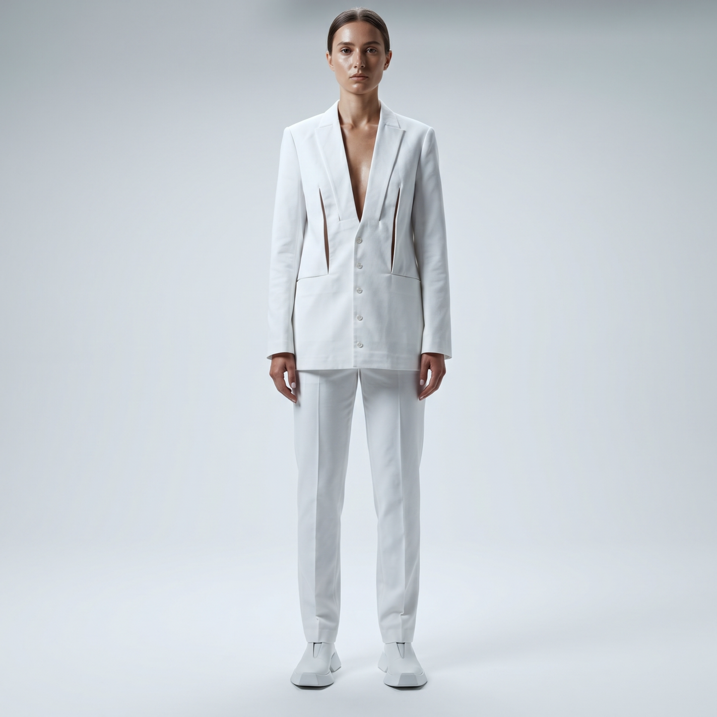 Tailored White Statement Blazer