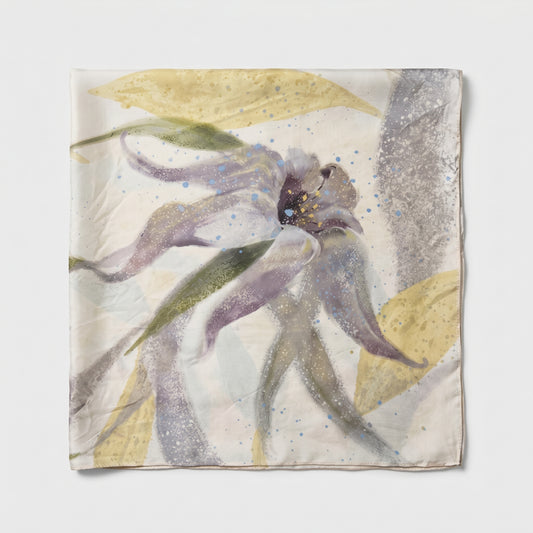 Watercolor Floral Silk Scarf