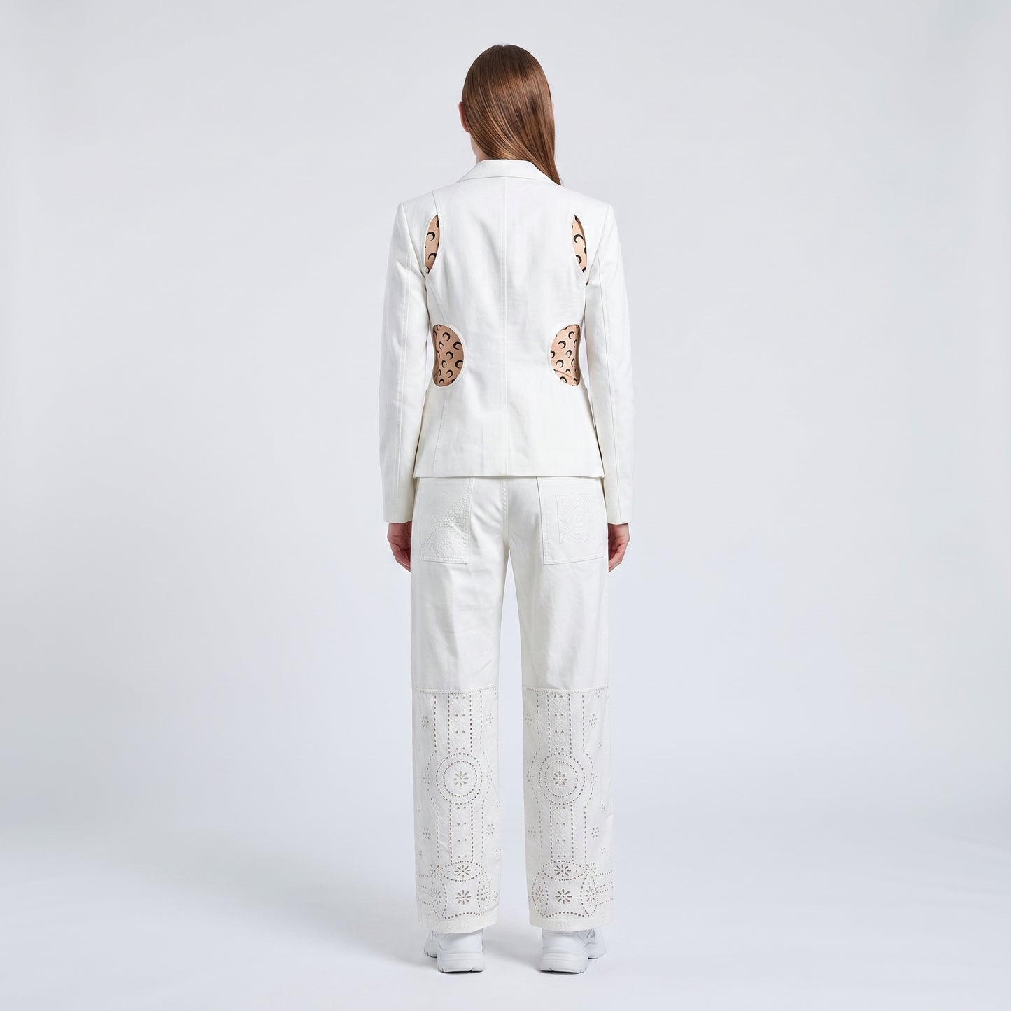 Embroidered Cotton Wide-Leg Trousers