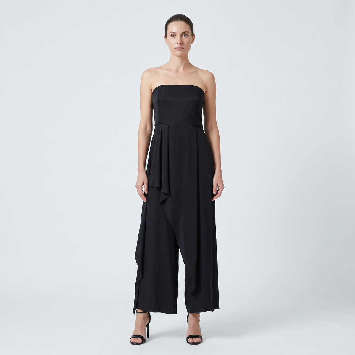 Strapless Draped Evening Jumpsuit