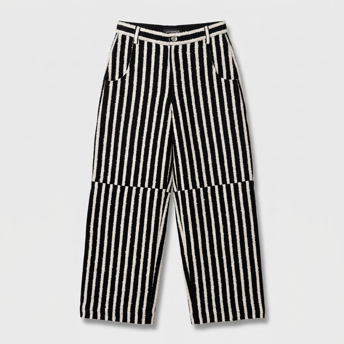 Striped Tailored Wide-Leg Trousers