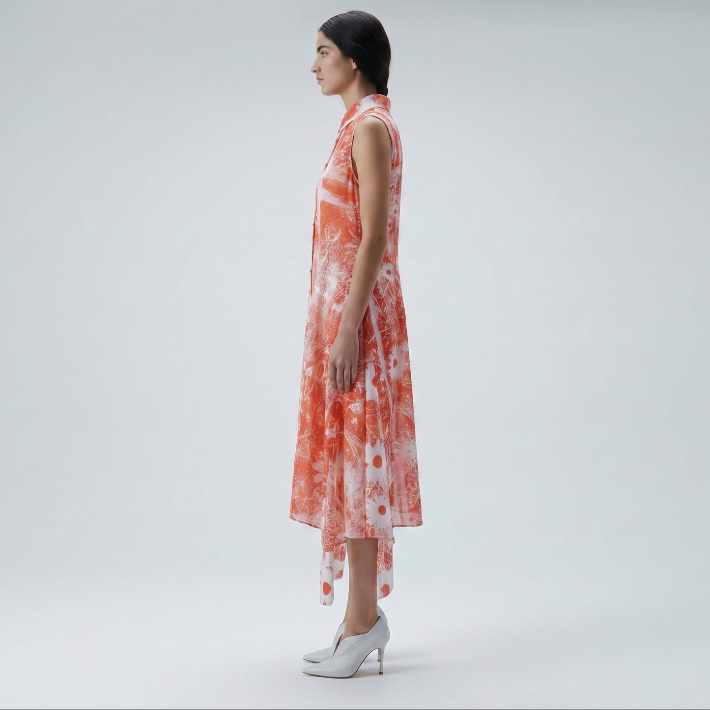 Floral Sleeveless Collared Shirt