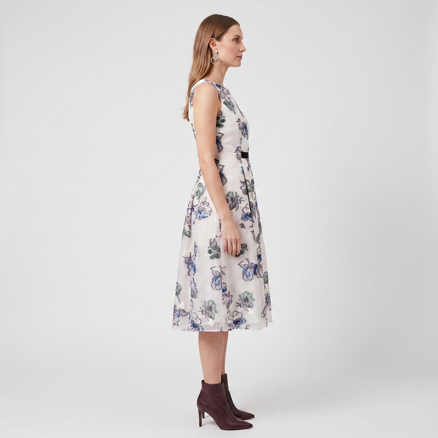 Floral Embroidered A-Line Dress