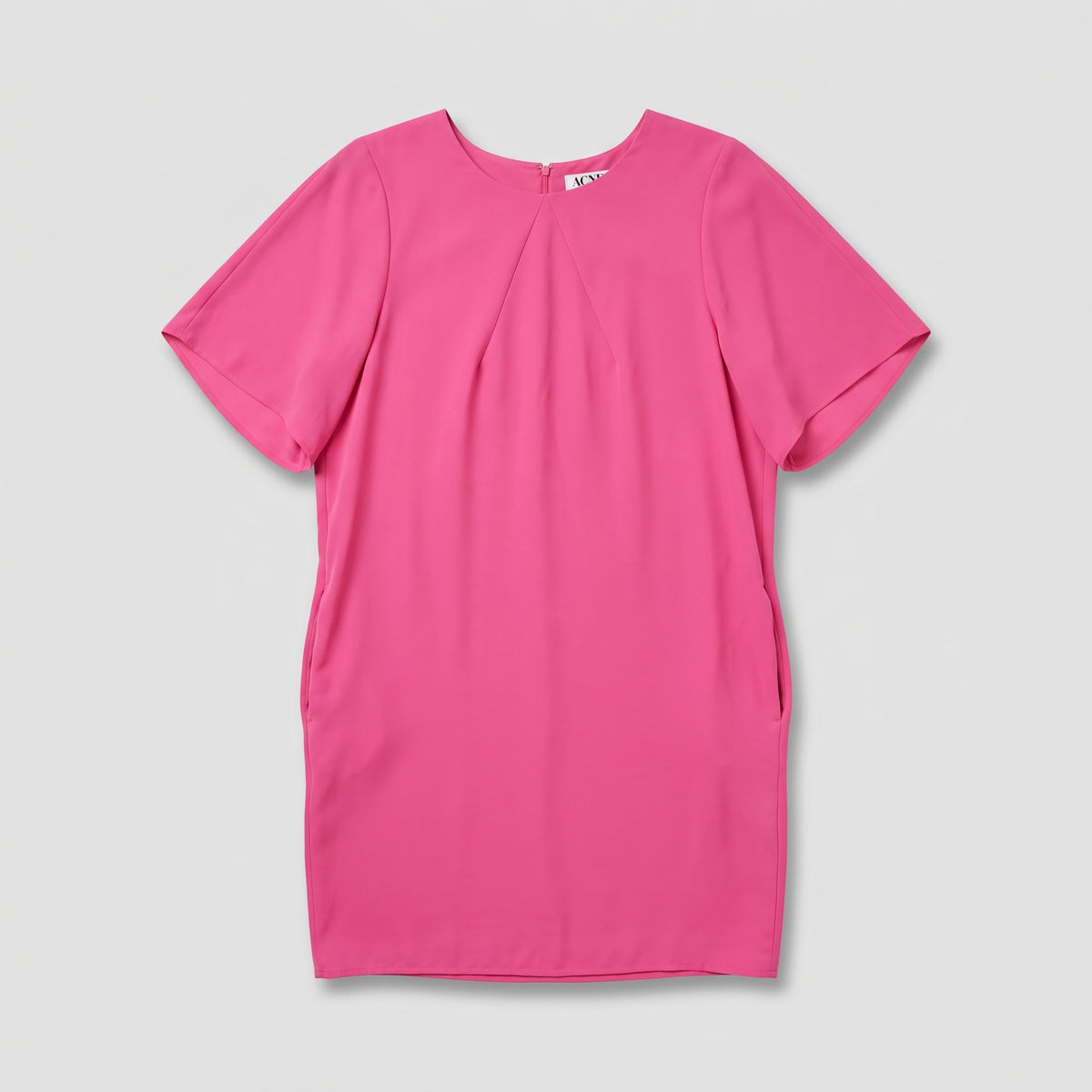 Vibrant Pink Pleated Mini Dress
