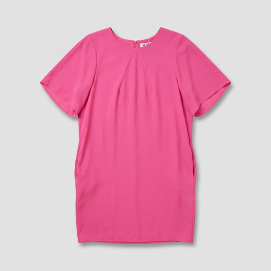 Vibrant Pink Pleated Mini Dress