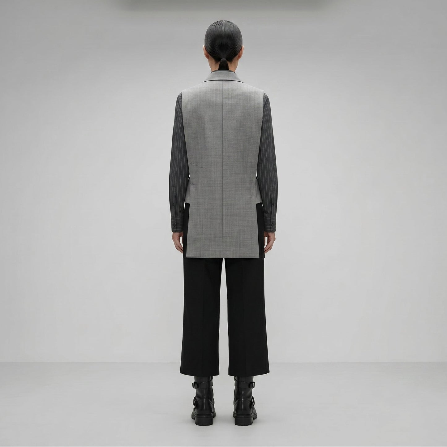 Tailored Double-Breasted Sculptural Vest