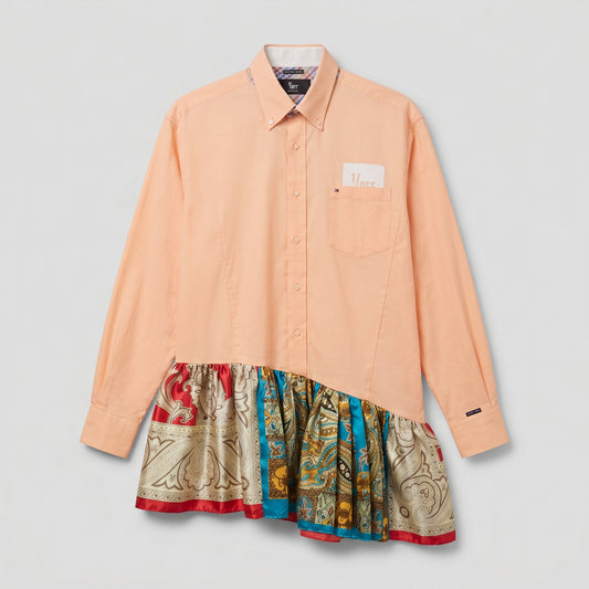 Peachy Asymmetrical Paisley Hem Shirt