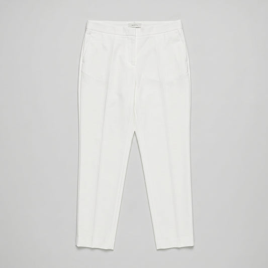 Tailored White Cropped Trousers