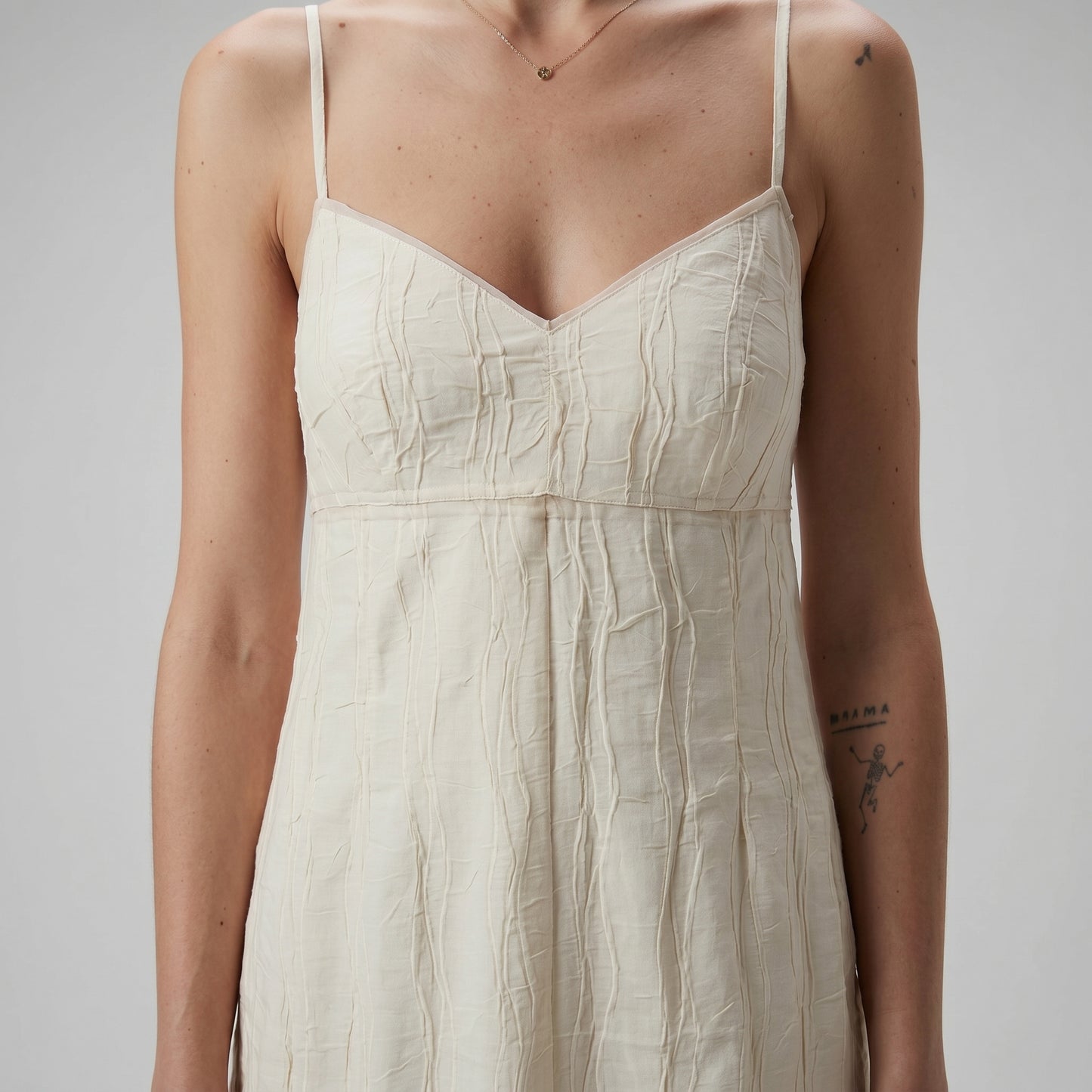 Textured V-Neck Slip Dress
