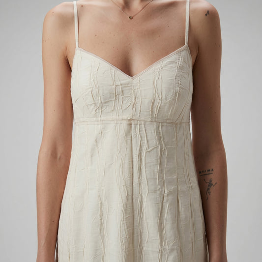 Textured V-Neck Slip Dress