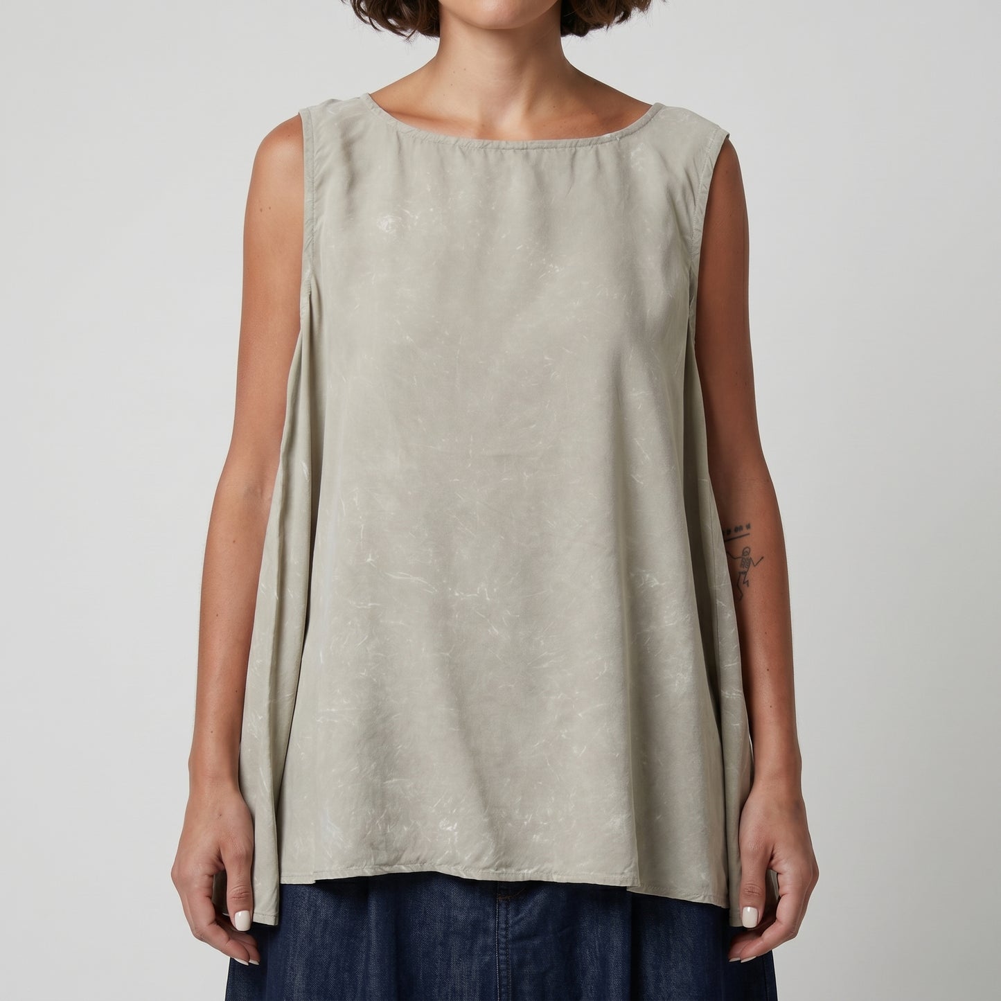 Sleeveless Flared Trapeze Top