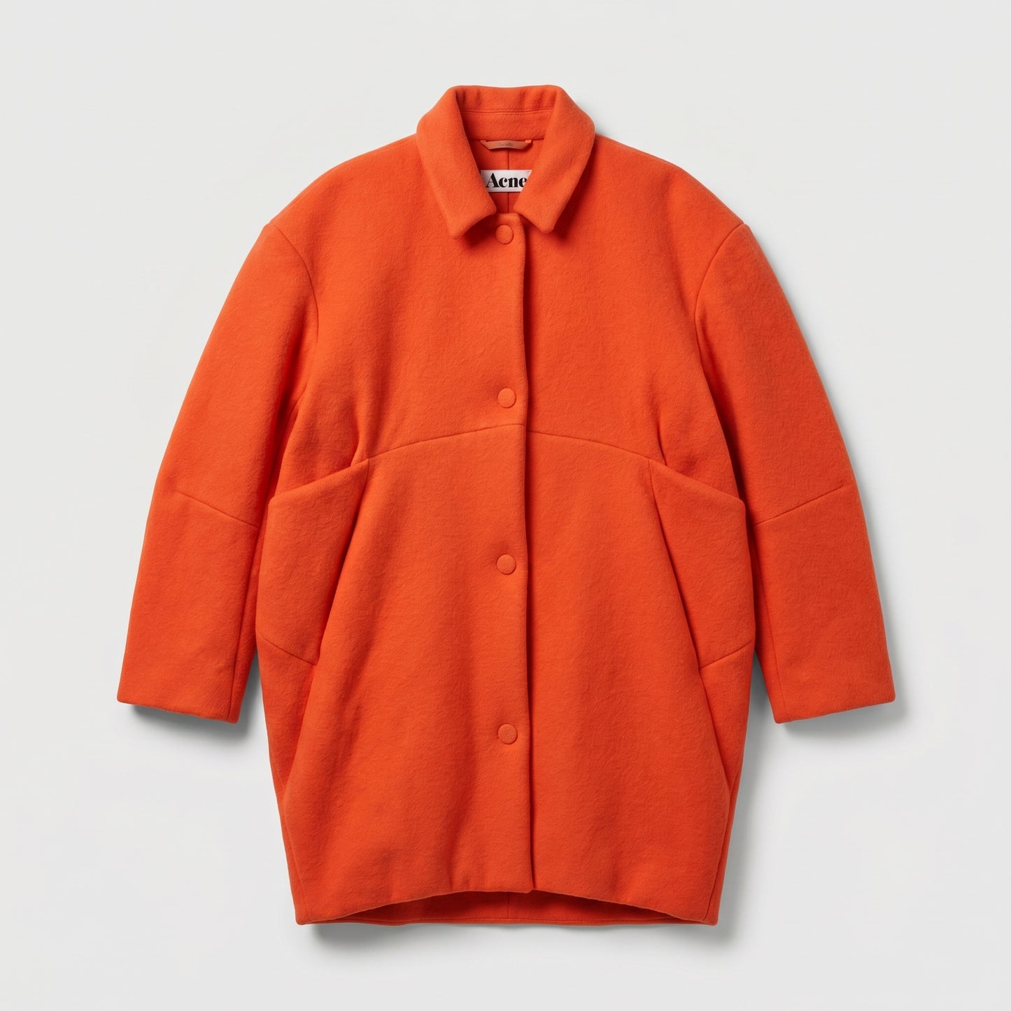 Vibrant Orange Wool Coat