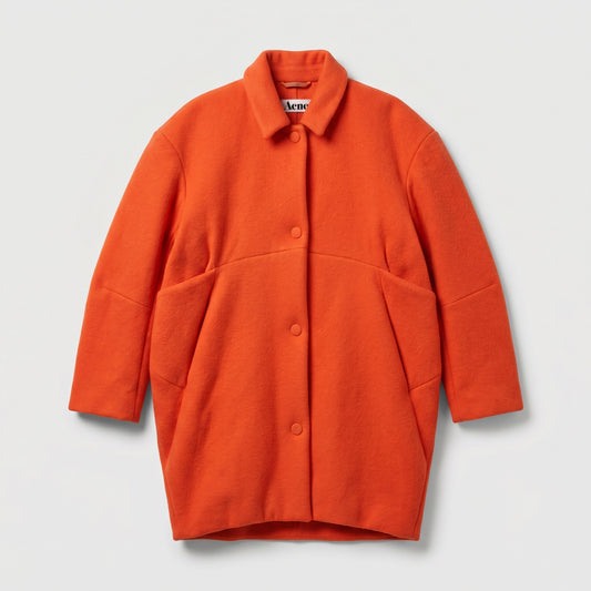 Vibrant Orange Wool Coat